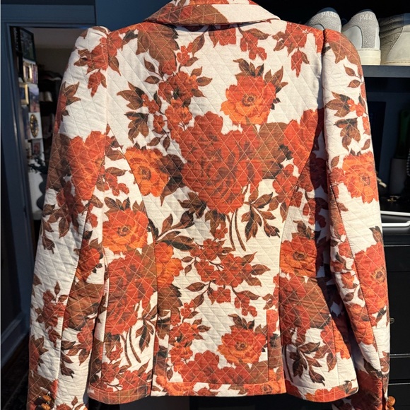 Smythe Quilted Floral Blazer - Orange and White - Picture 2 of 3